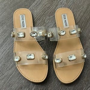 Sandals! Steve Madden gold jeweled sandals!